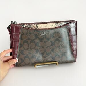 Ltd Edition Coach MORGAN Clutch Wristlet Signature Crocodile/Snake Embossed